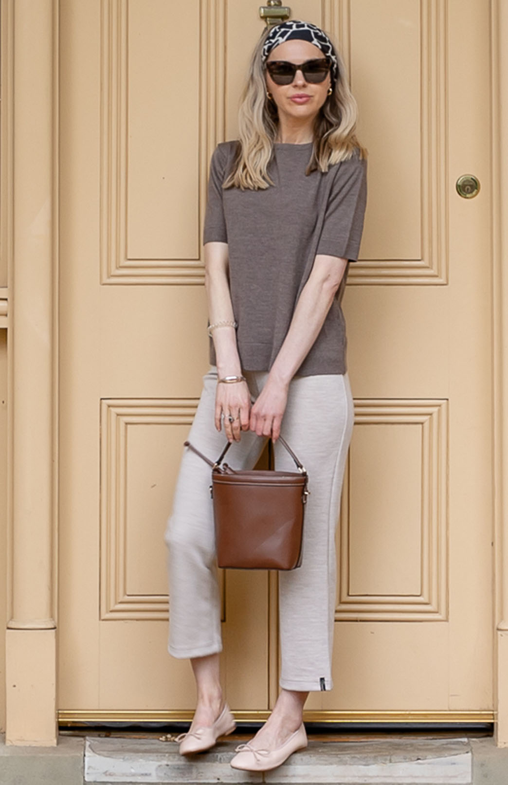 Oatmeal Marl Women's Merino Wool Capri Pants in Heavyweight (360g)