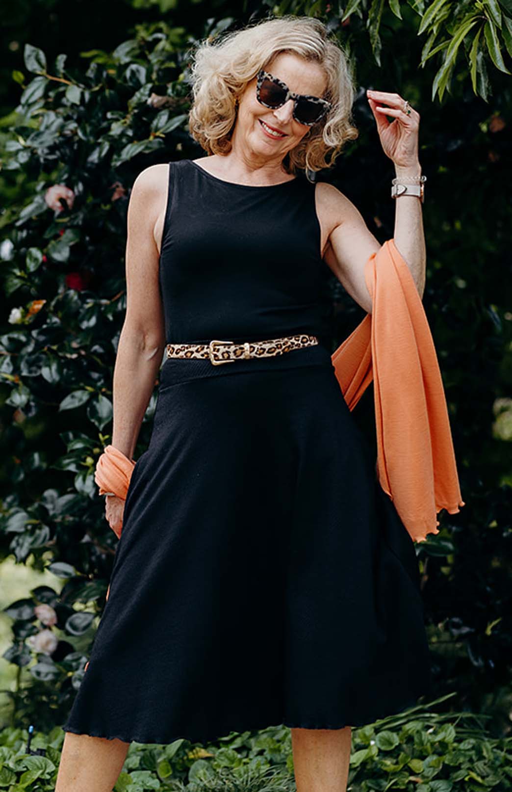 Black Women's Merino Wool Twirl Skirt