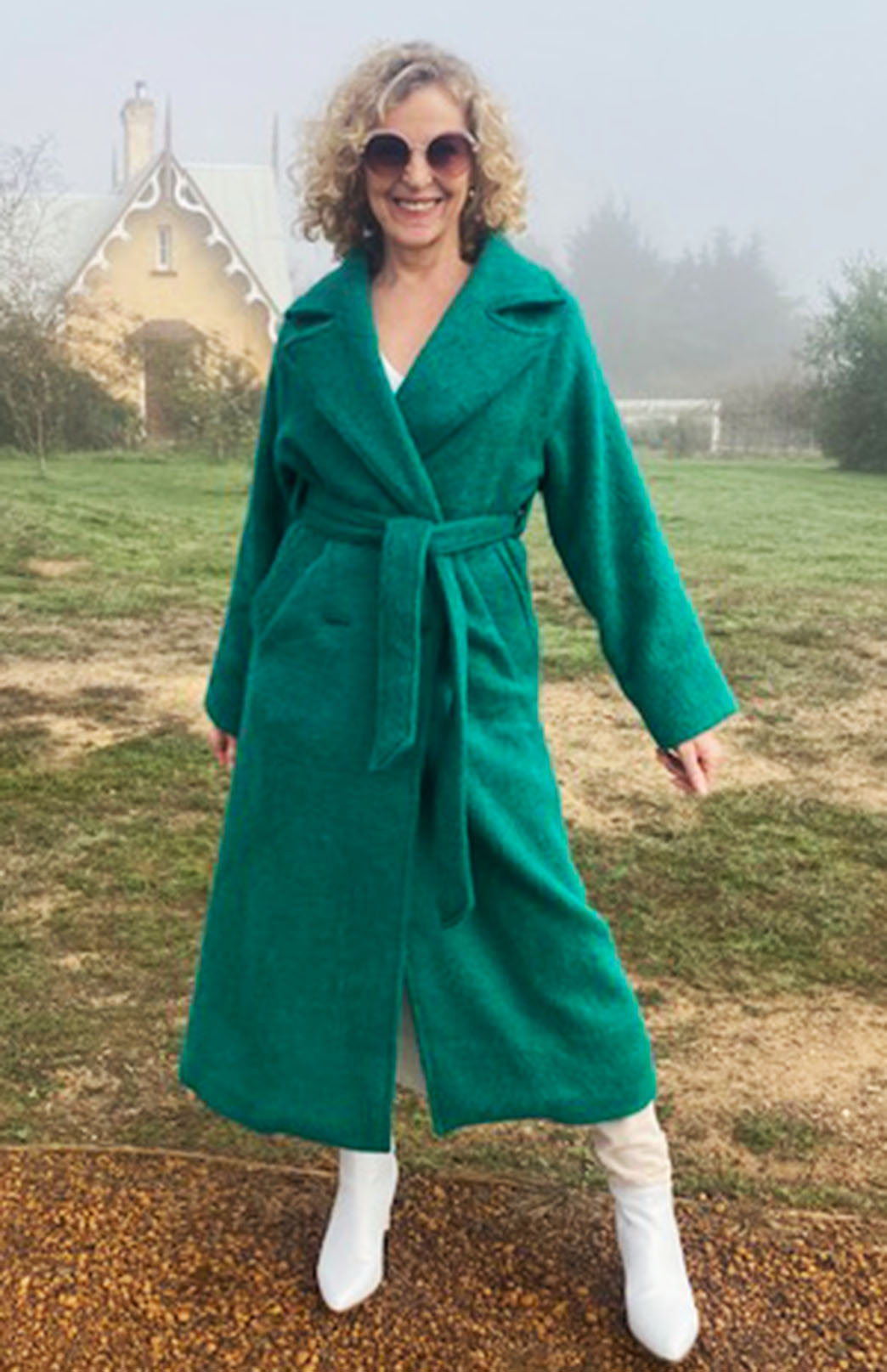 Emerald Green Women's Merino, Mohair and Alpaca Long Trench Coat