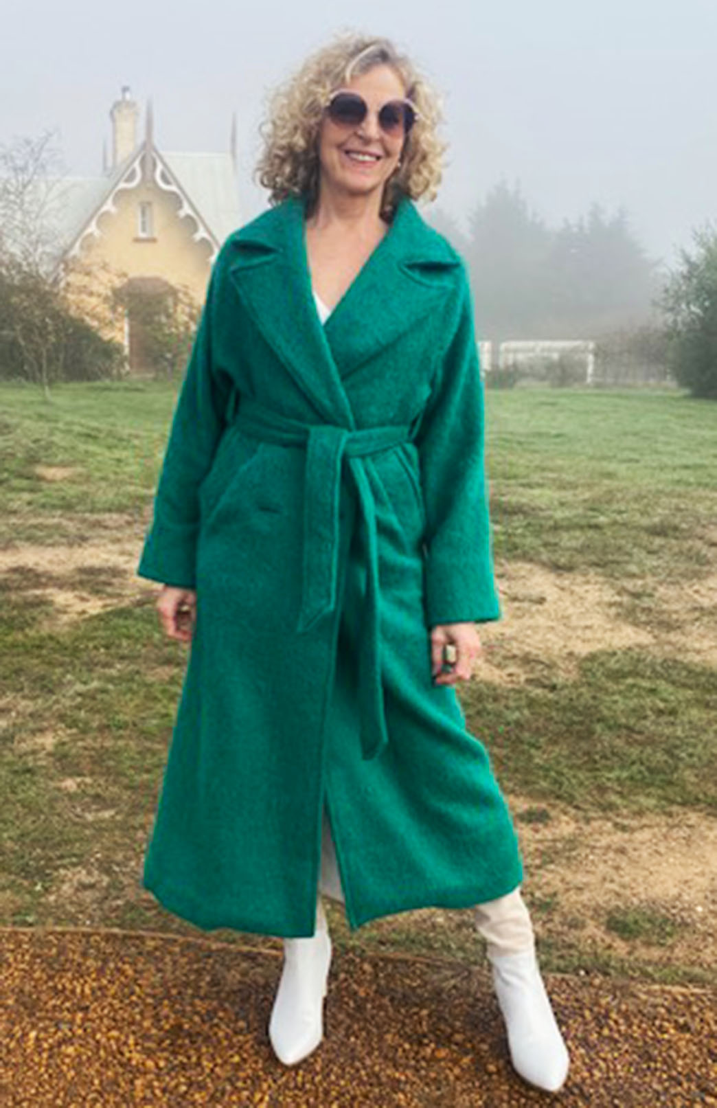 Emerald Green Women's Merino, Mohair and Alpaca Long Trench Coat