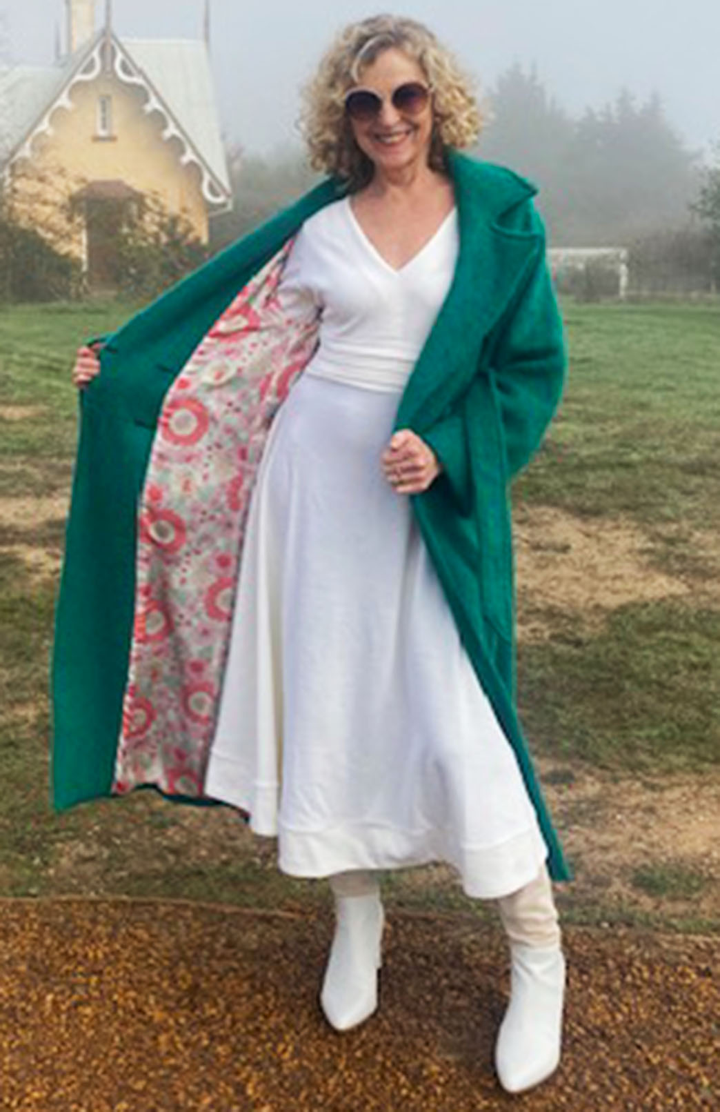 Emerald Green Women's Merino, Mohair and Alpaca Long Trench Coat