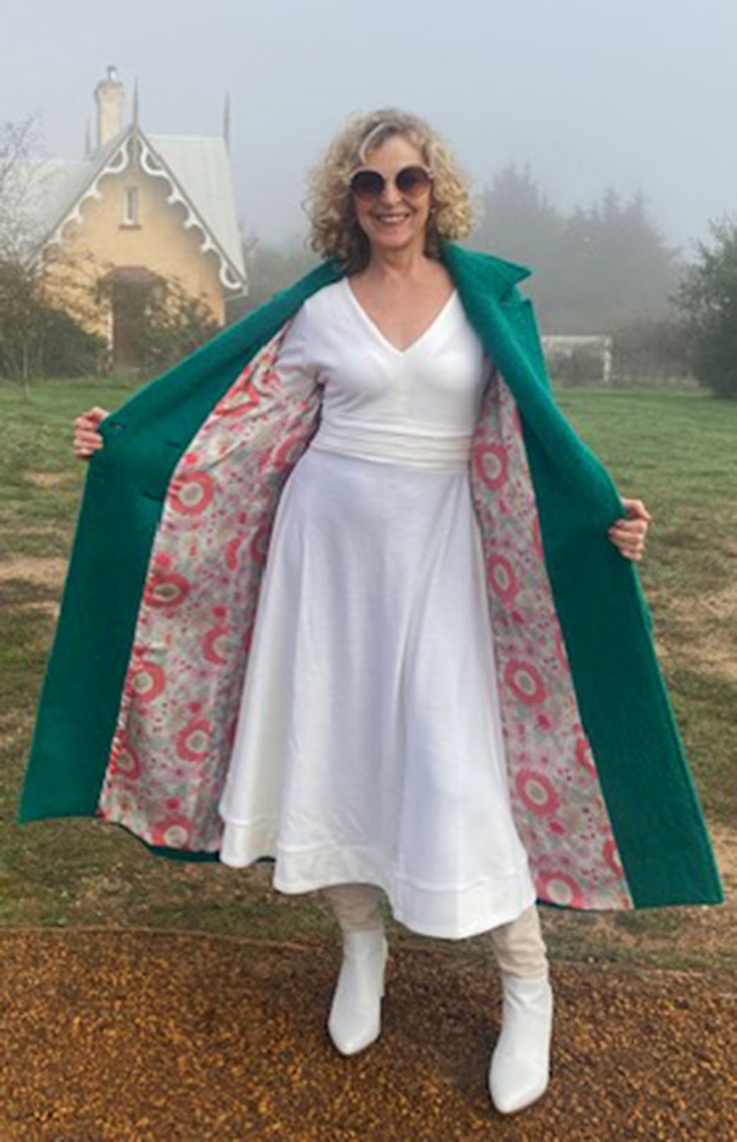 Emerald Green Women's Merino, Mohair and Alpaca Long Trench Coat