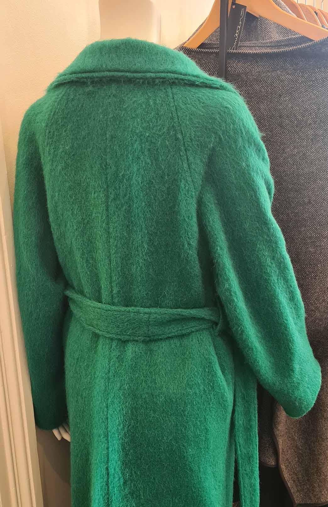 Emerald Green Women's Merino, Mohair and Alpaca Long Trench Coat