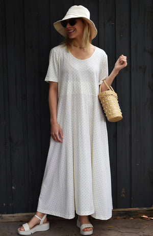 Vintage Ivory & Black Spot