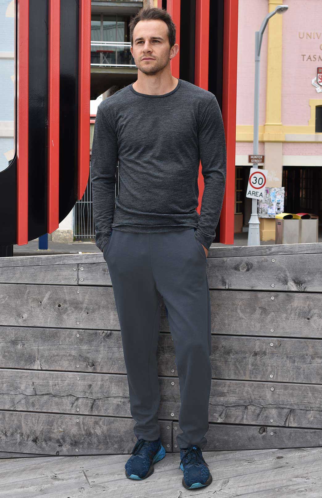 Heavyweight Track Pants- 360g Men's Superfine Merino Wool 360g Pants