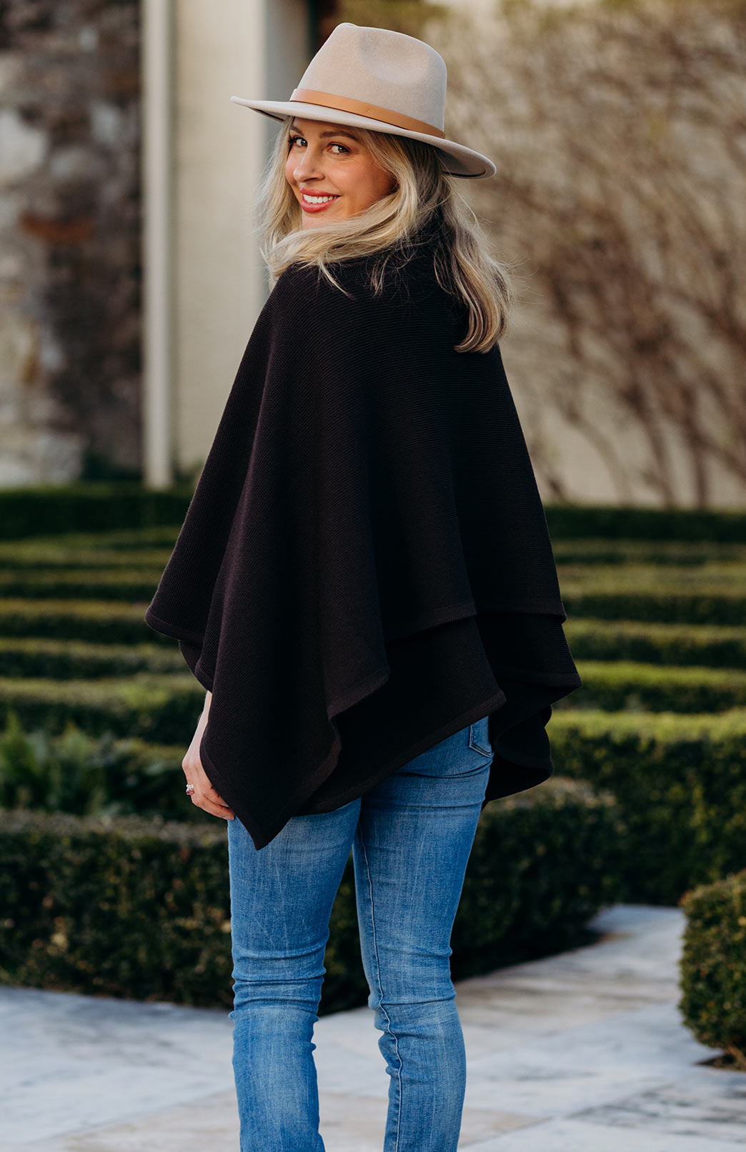 Chocolate Women's Merino Wool Classic Knitted  Sleeveless Wrap