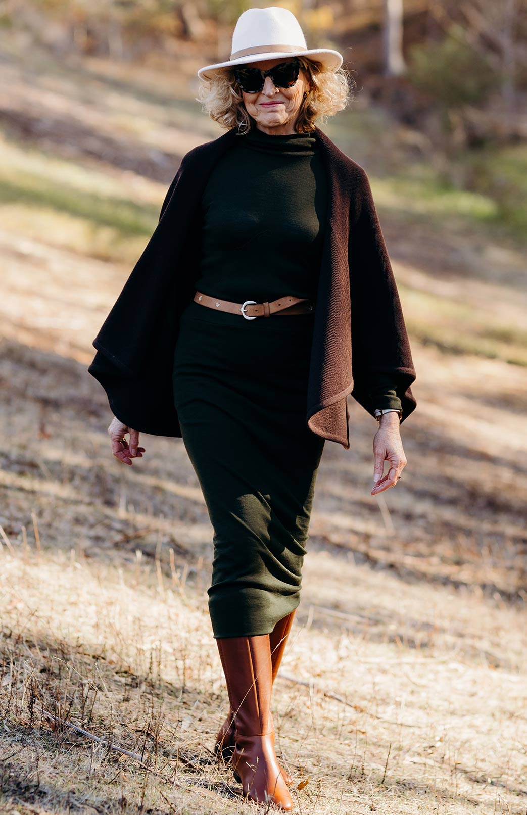 Chocolate Women's Merino Wool Classic Knitted  Sleeveless Wrap