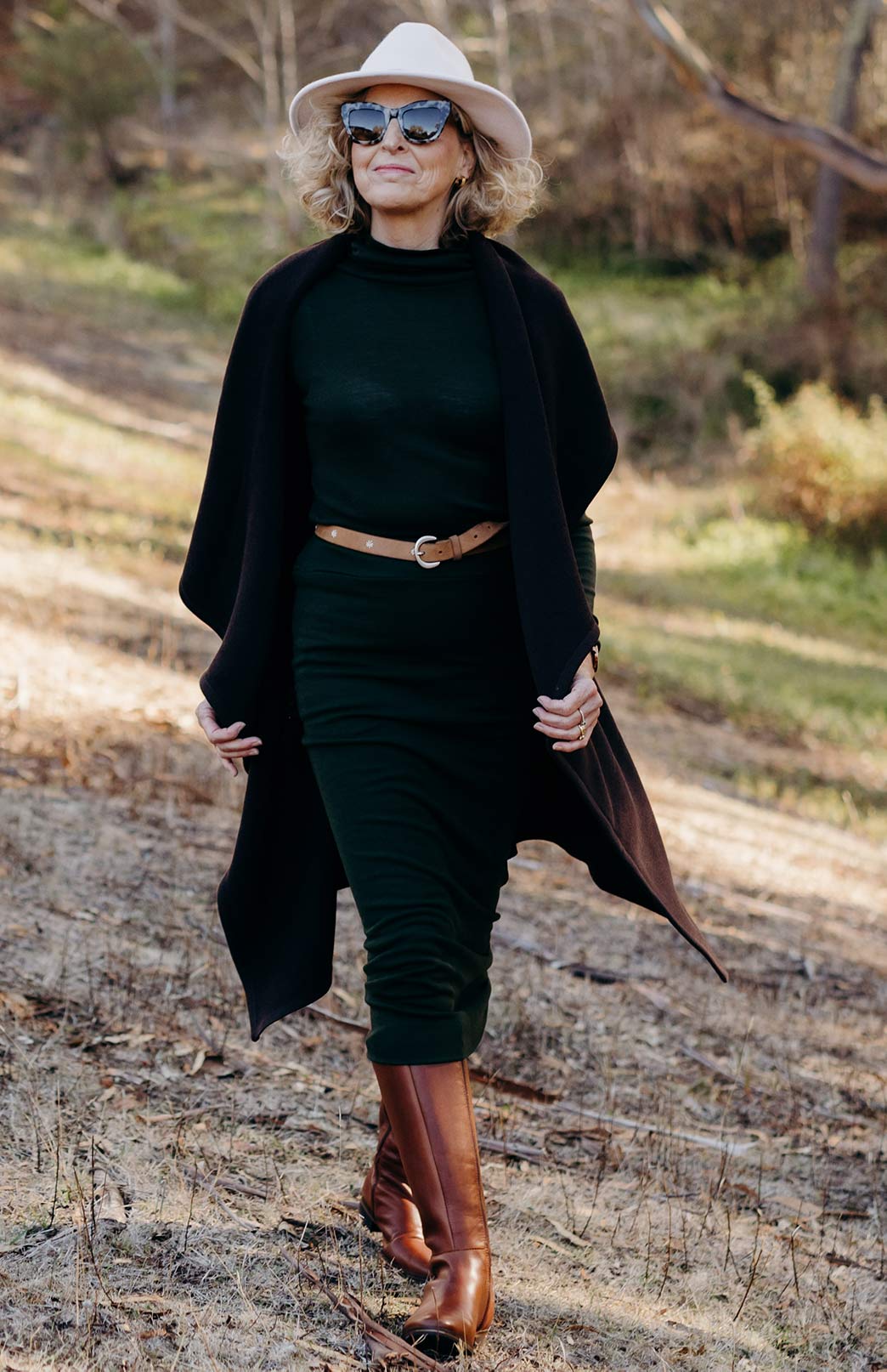 Chocolate Women's Merino Wool Classic Knitted  Sleeveless Wrap