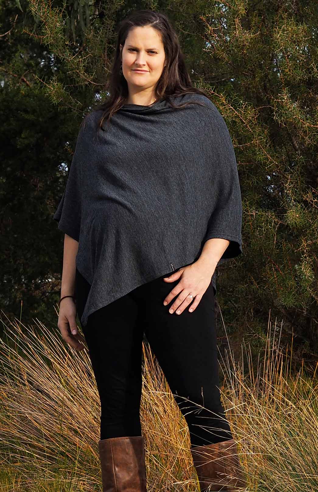 Black Women's Merino Wool 270gsm Fleece High Waisted Thermal Winter Leggings or Yoga Clothing