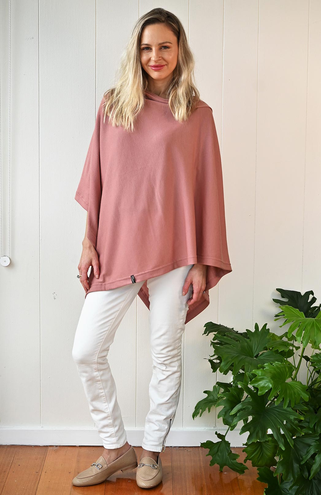 Rosewood Women's Merino Wool Plain Poncho