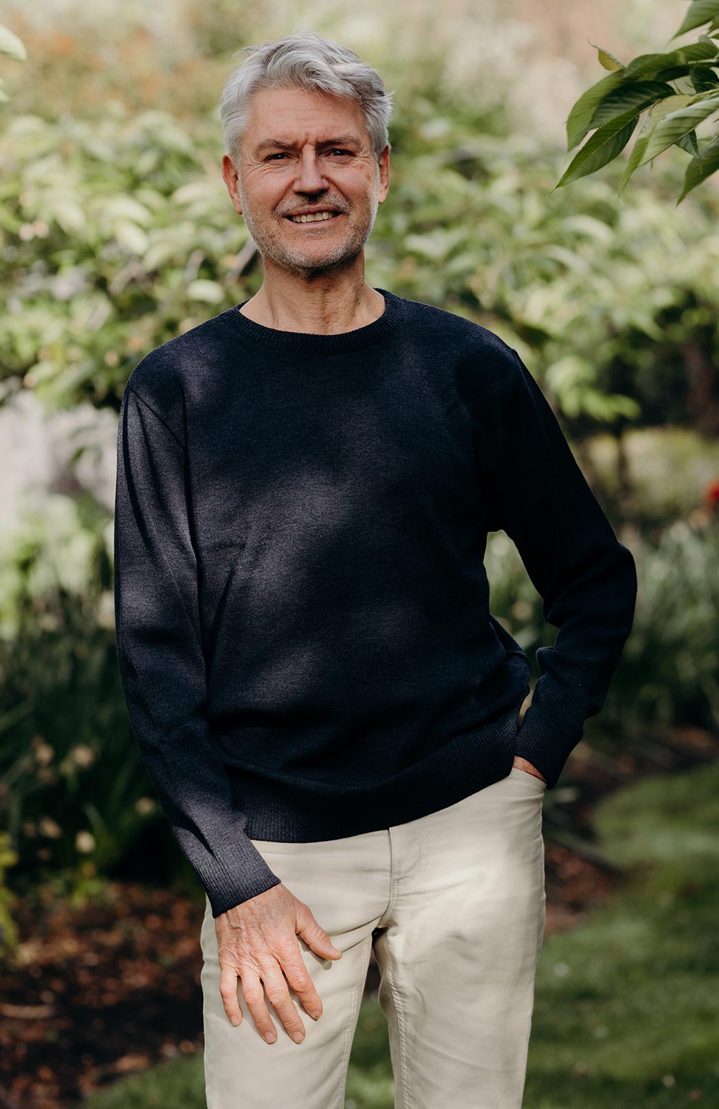 Charcoal Men's Merino Wool Knitted Round Neck Jumper