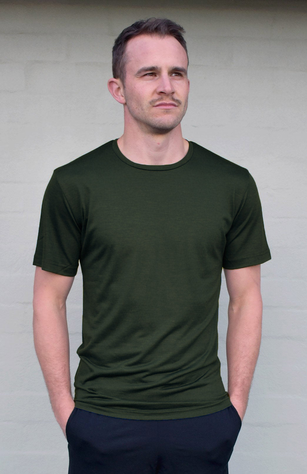 Kale Green Men's Merino Wool T-Shirt