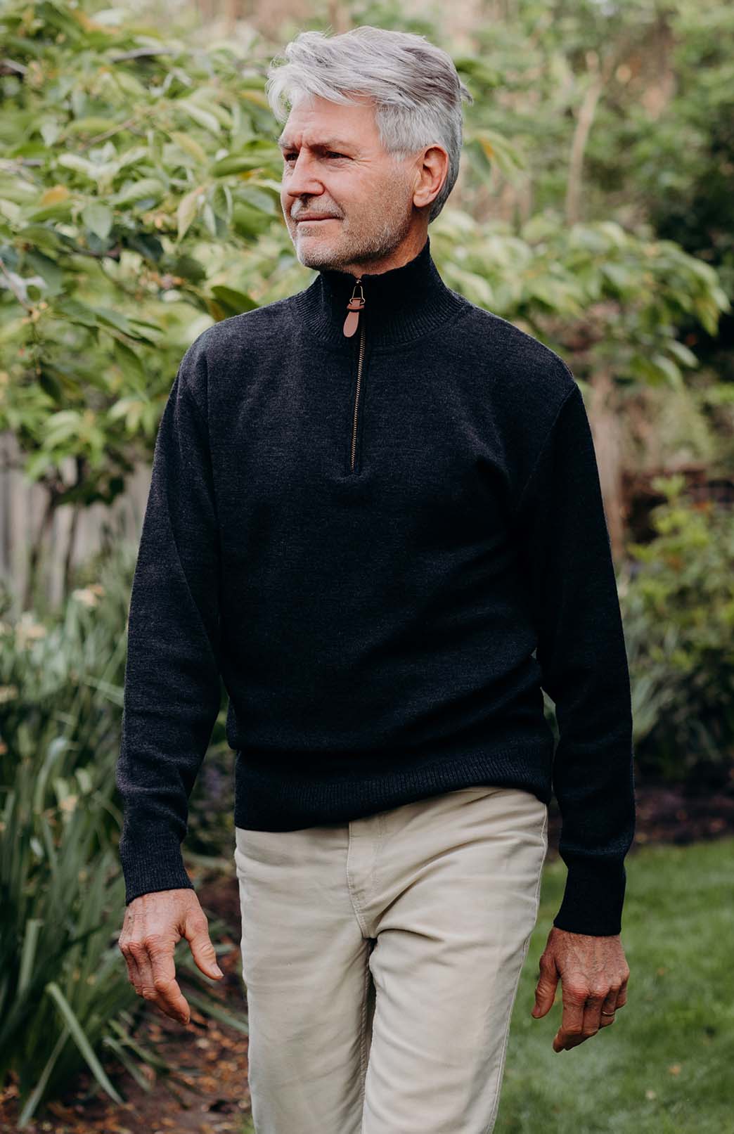 Our model wearing Classic Zip Jumper