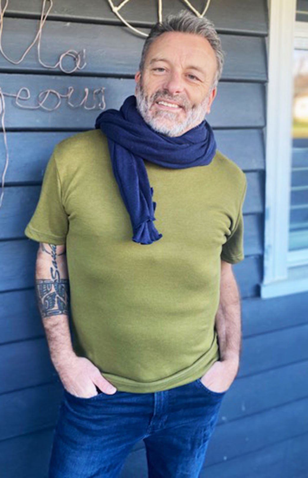 Light Olive Men's Merino Wool Heavyweight T-Shirt