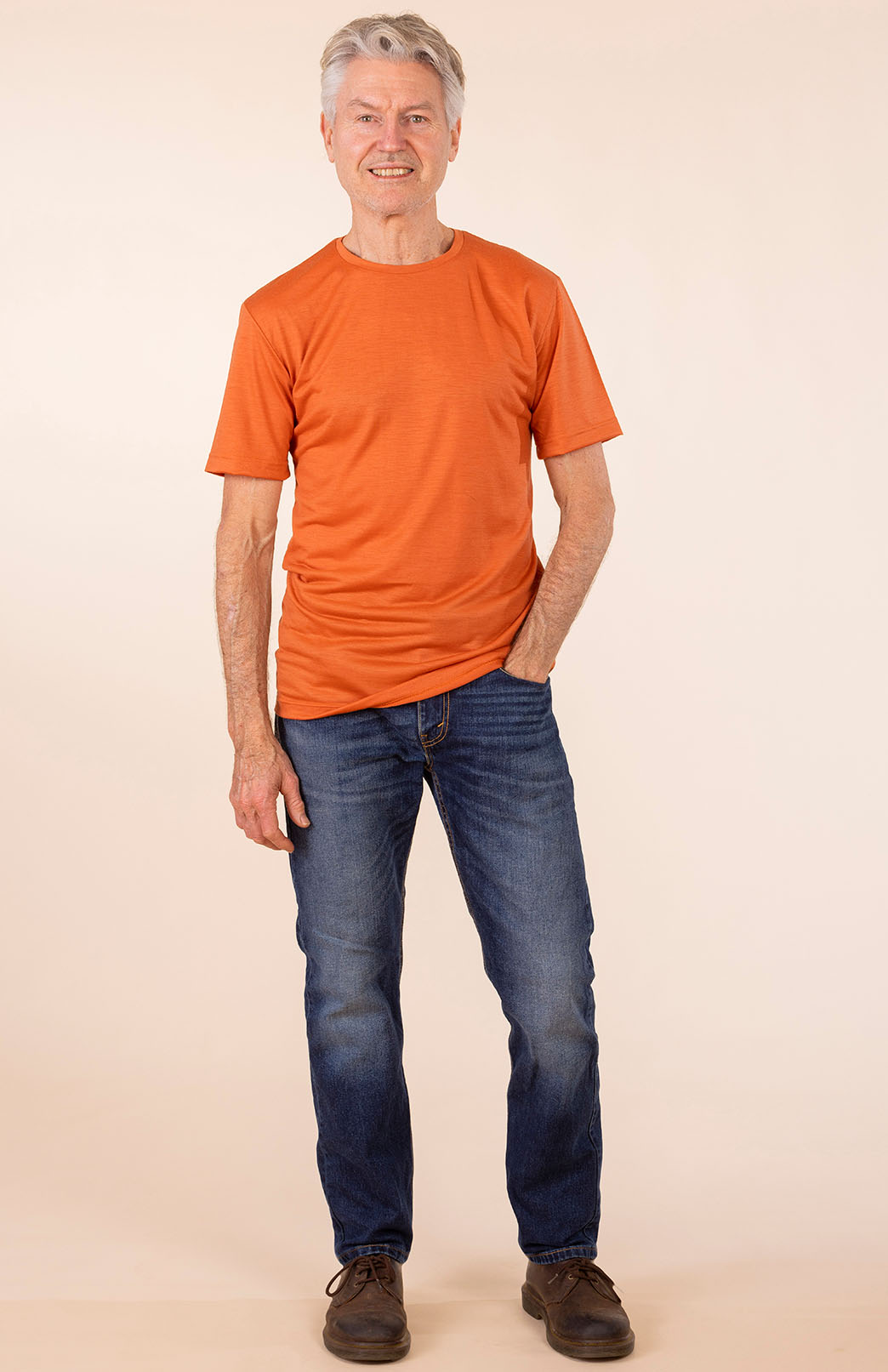 Burnt Orange Men's Merino Wool T-Shirt
