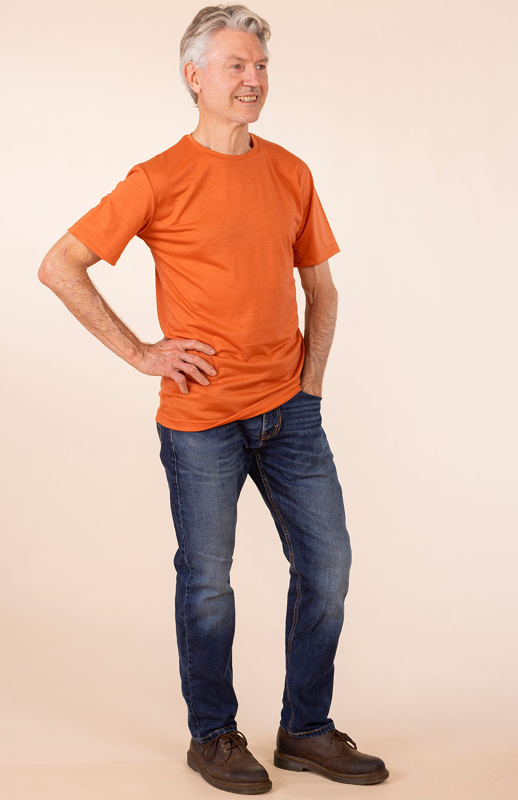 Burnt Orange Men's Merino Wool T-Shirt