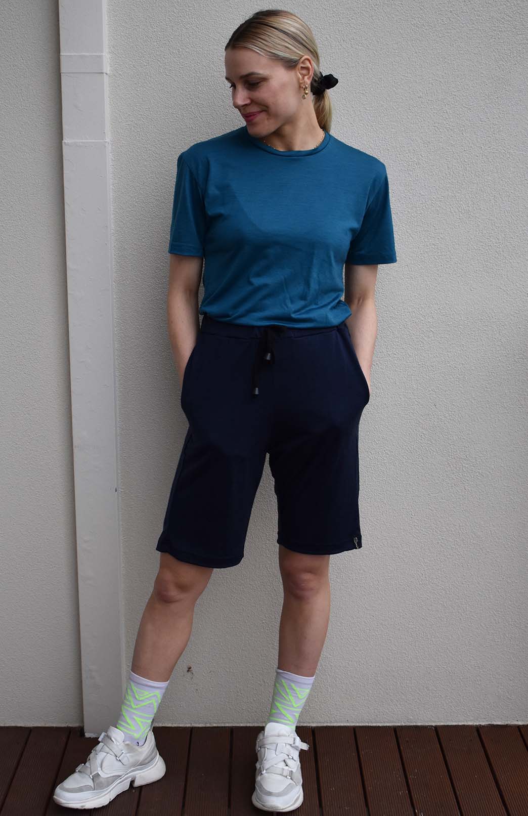 Navy Blue Women's Merino Wool Lightweight Shorts