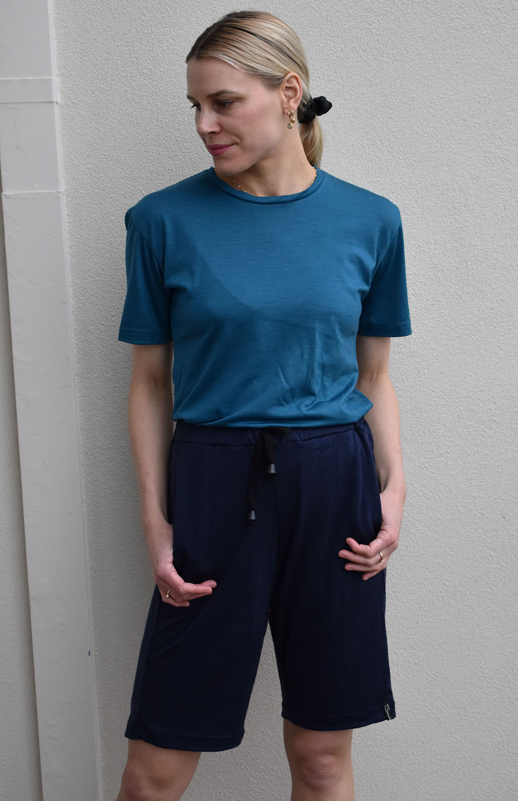 Navy Blue Women's Merino Wool Lightweight Shorts
