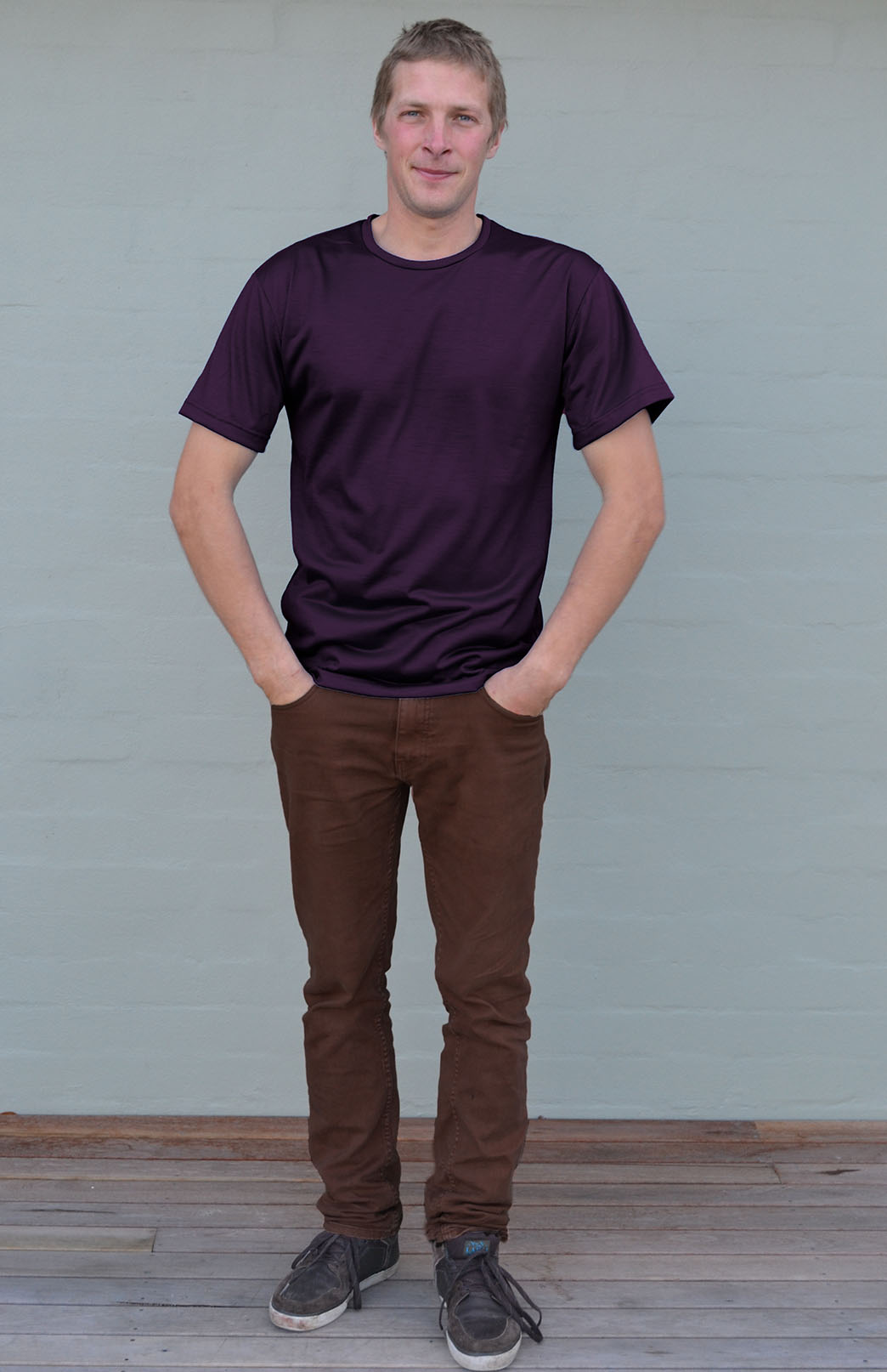 Mulberry Purple Men's Merino Wool T-Shirt