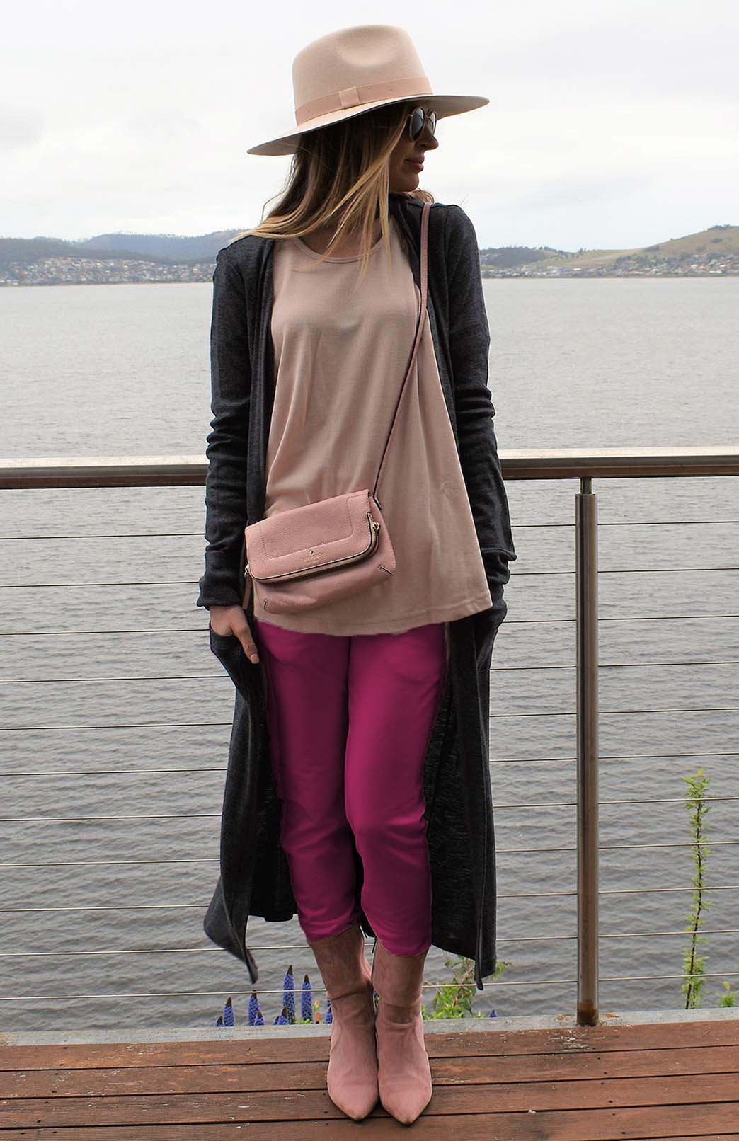 Magenta Women's Merino Wool Fleece Lounge Pants &amp; Yoga Pants 