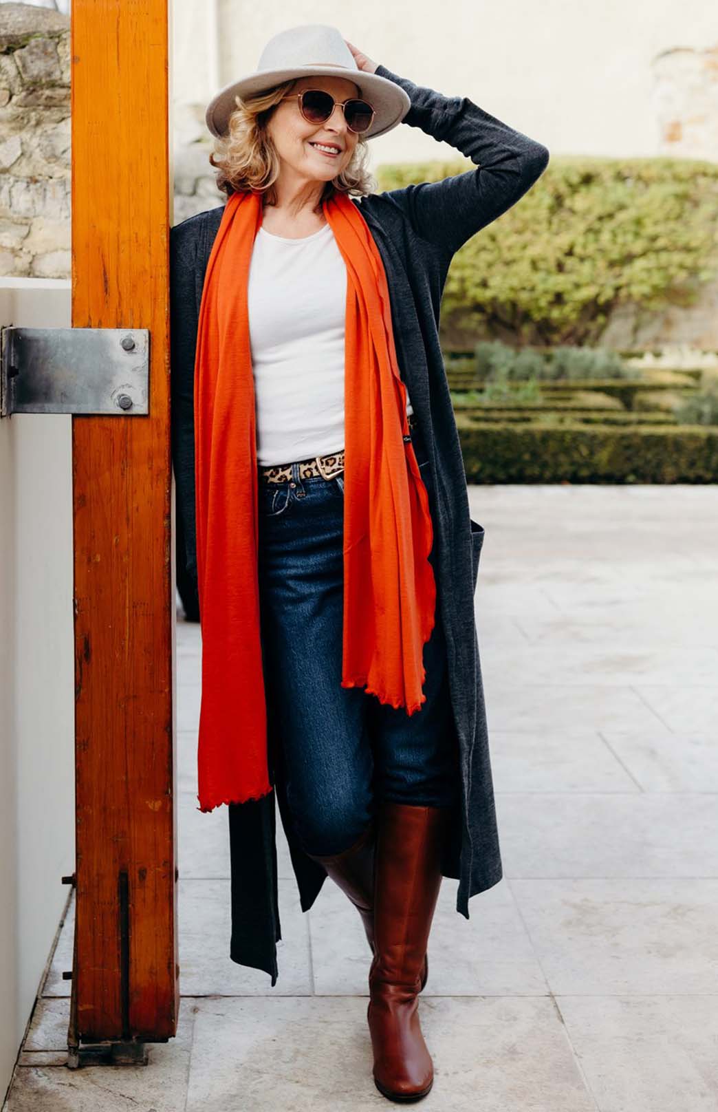 Burnt Orange Women's Merino Wool Luxury Scarf