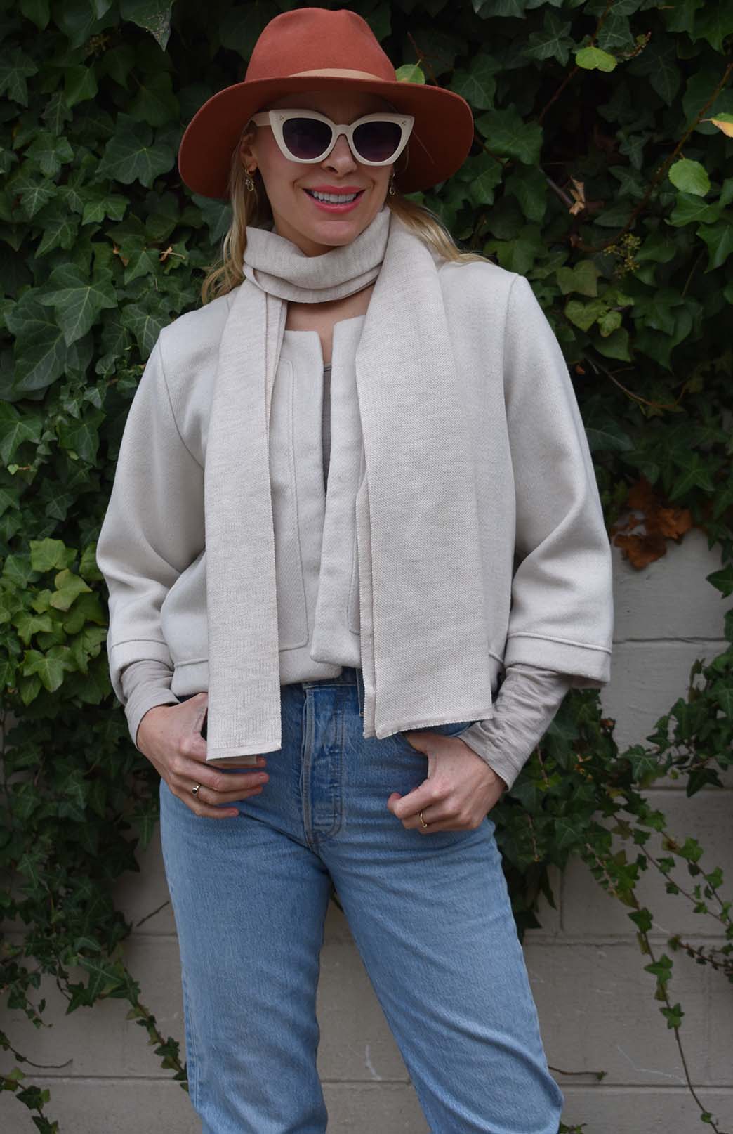 Vanilla Nougat Women's Merino Wool Reversible Crop Coco Jacket