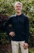 Navy Blue Men&#39;s Merino Wool Long Sleeve Golf Tee
