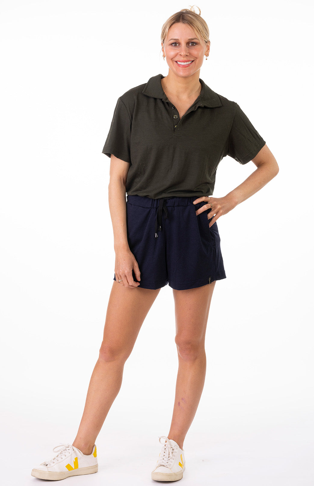Kale Green Women's Lightweight Merino Wool Short Sleeve Golf Tee 