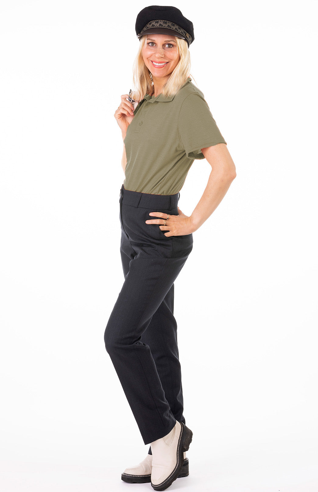 Gum Tree Green Women's Lightweight Merino Wool Short Sleeve Golf Tee 