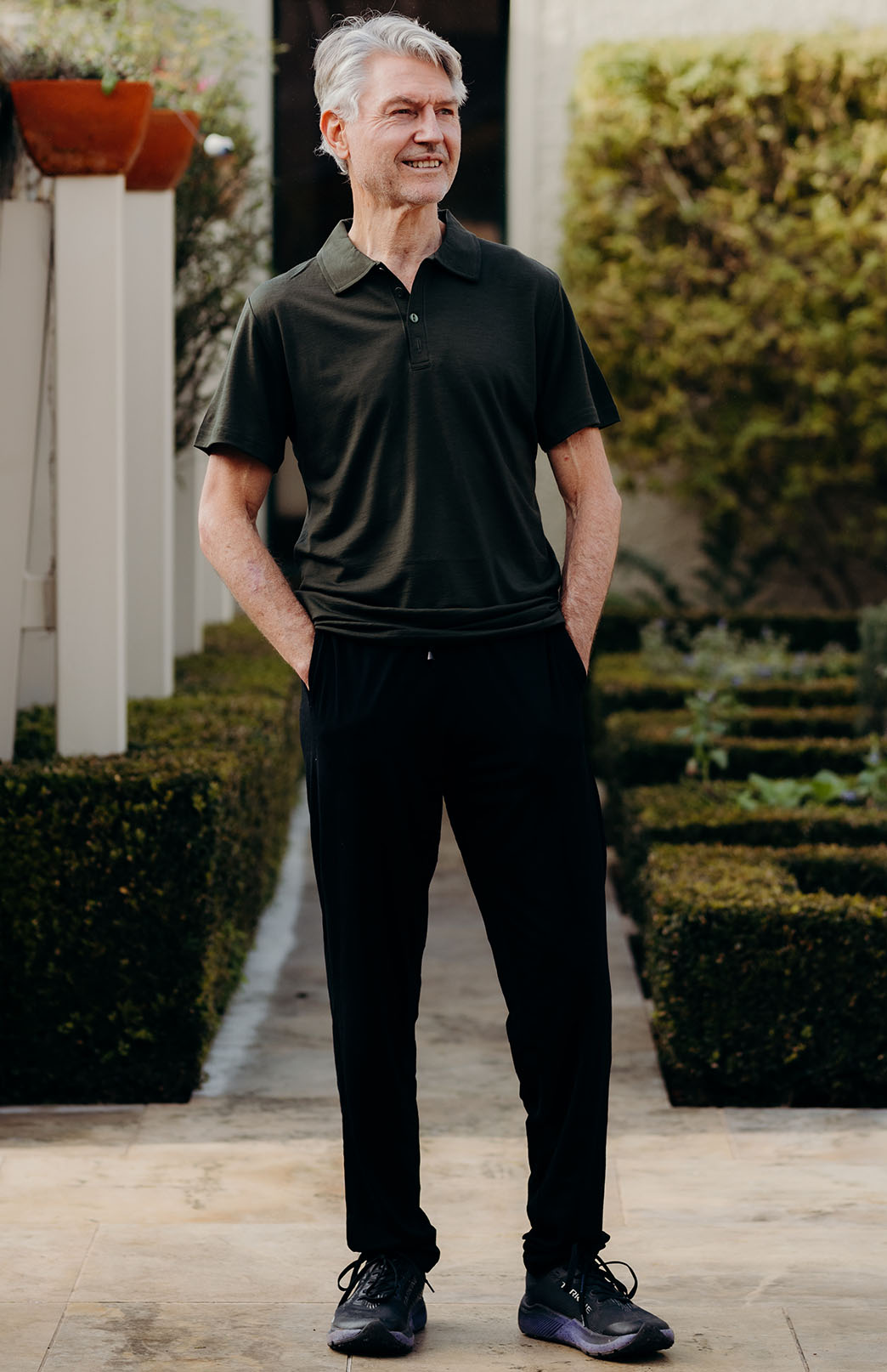 Black Men's Superfine Merino Wool Light Weight Track Pants