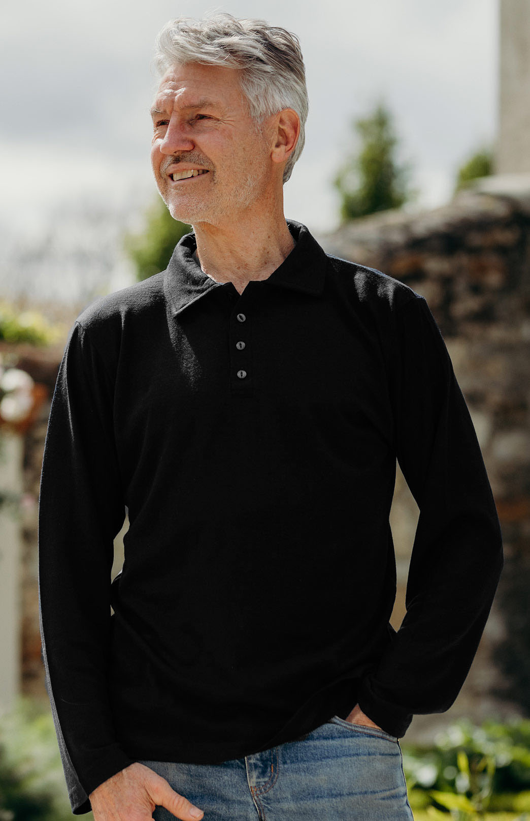 Collared Polo Top- Long Sleeve Men's Merino Wool Long Sleeve Golf Tee