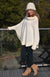 Oatmeal Women&#39;s Merino Wool Chunky Knit Poncho with Sleeves
