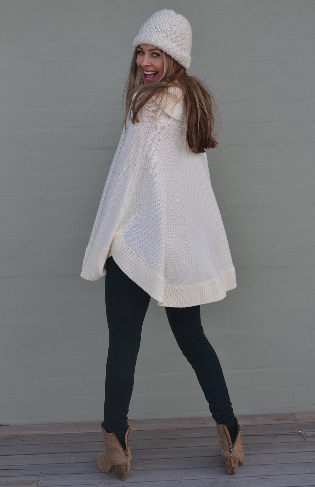 Black Women's Merino Wool 270gsm Fleece Elastic Waist Thermal Winter Leggings &amp; Yoga Pants 