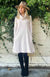 Deep Sea Green Women&#39;s Merino Wool Blend Cowl Neck Fleece Swing Dress with Pockets
