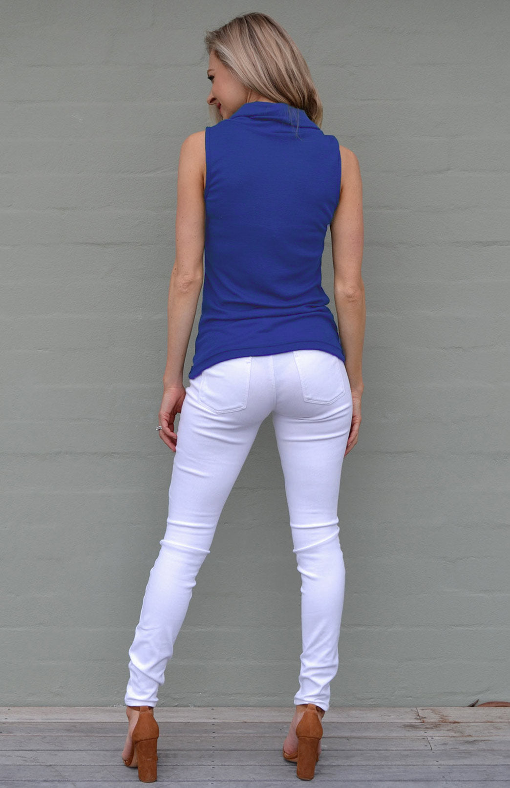 Bluebell Women's Merino Wool Sleeveless Top with Cowl Neckline