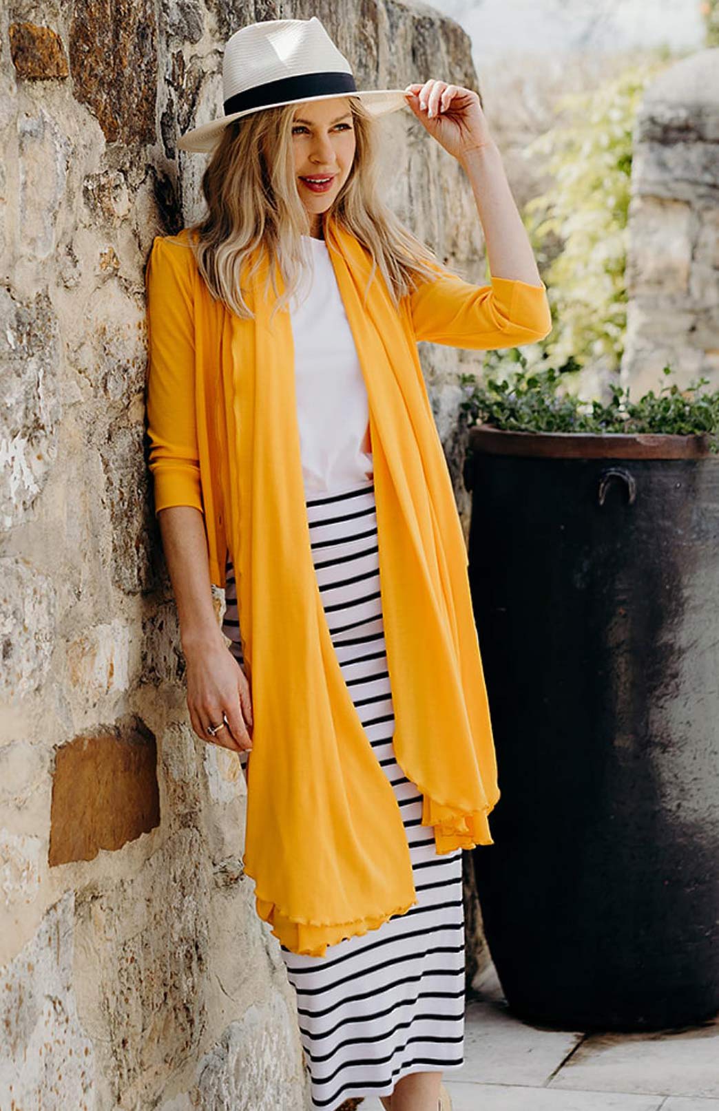 Marigold Yellow Women's Merino Wool Luxury Scarf