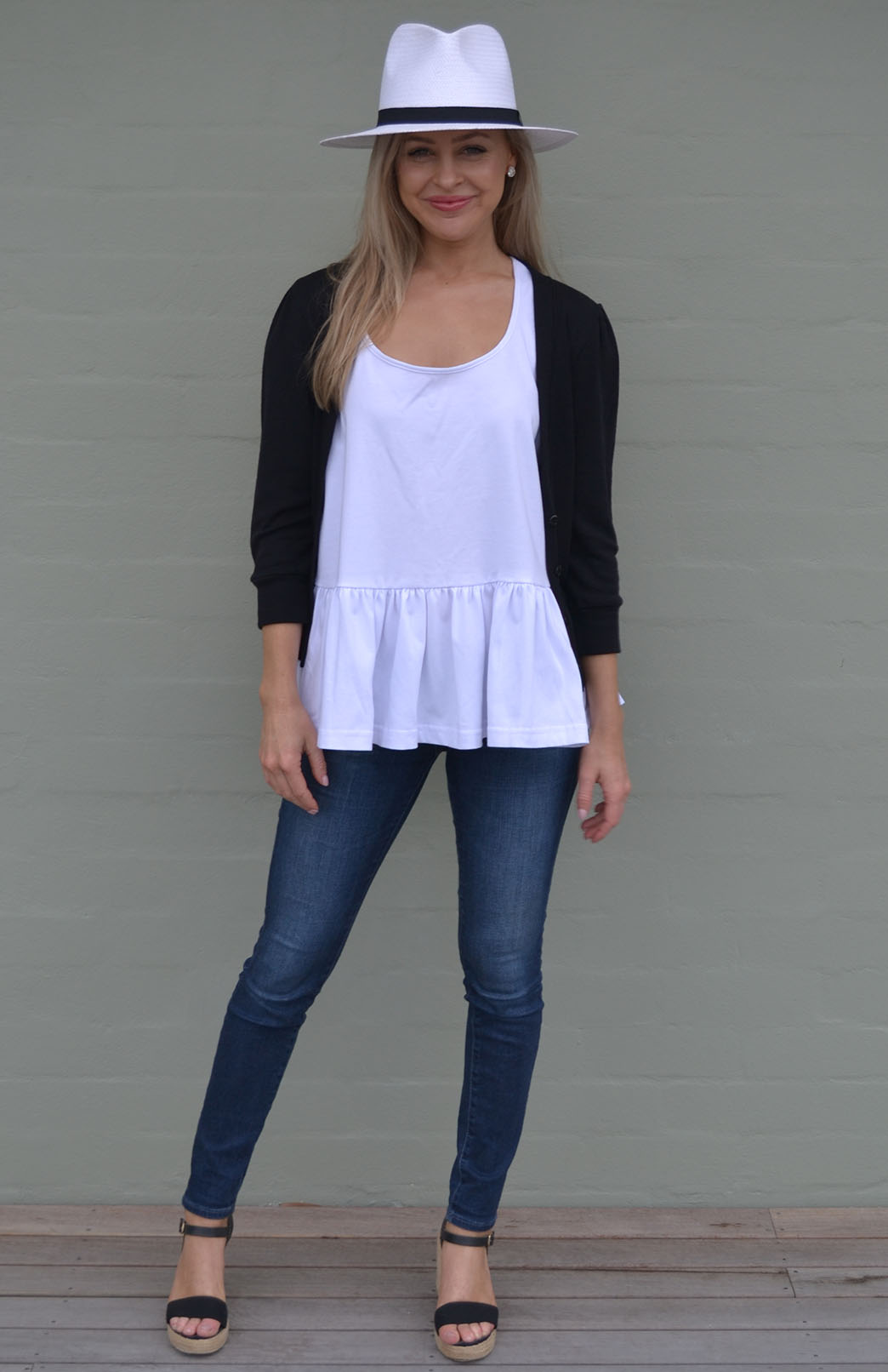 Pre Loved: 3/4 Sleeve Crop Cardigan (size 10) Women&#39;s Merino Wool Crop Cardigan with 3/4 Sleeves

