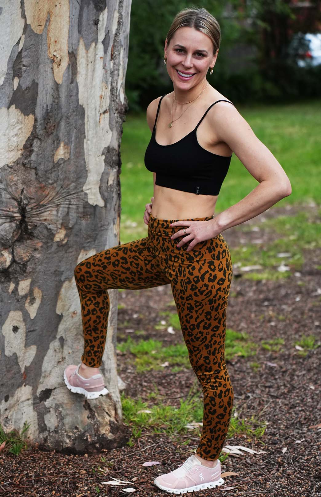 Whiskey Leopard Women's Merino Wool High Waisted Leggings &amp; Yoga Pants 