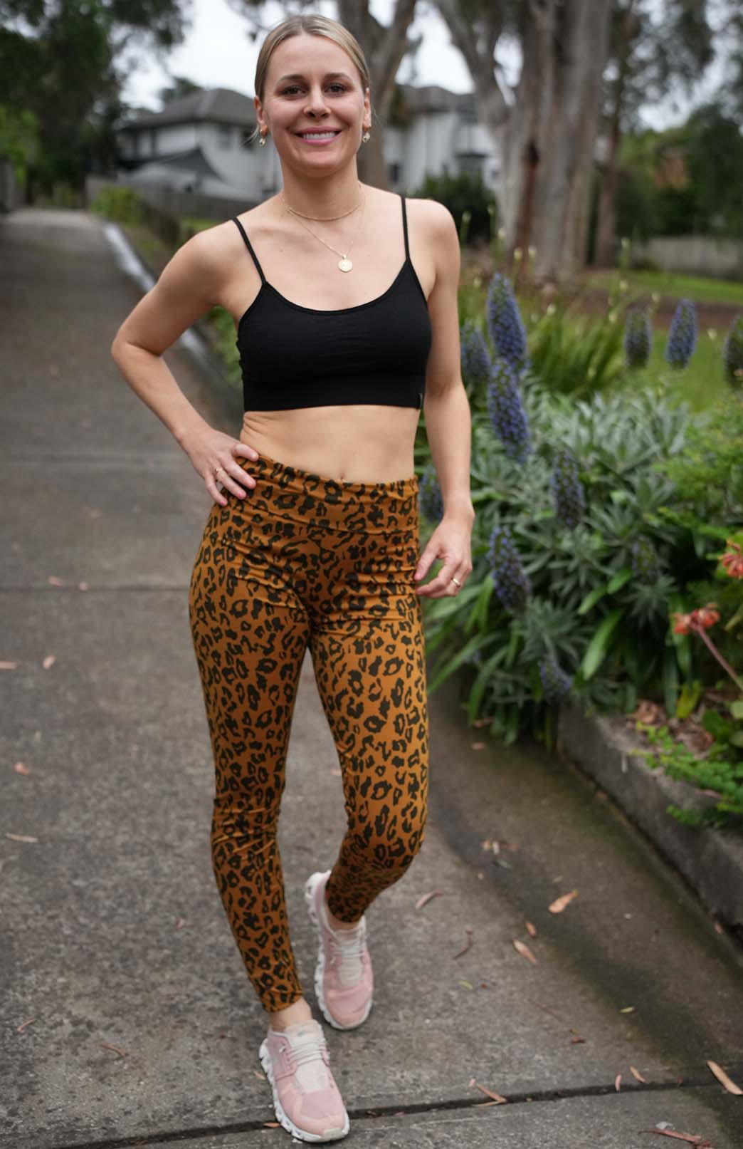 Whiskey Leopard Women's Merino Wool High Waisted Leggings &amp; Yoga Pants 