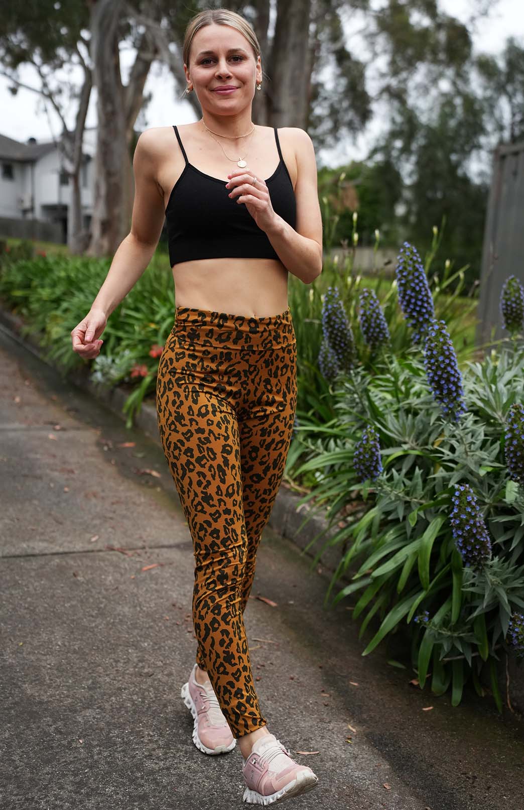 Whiskey Leopard Women's Merino Wool High Waisted Leggings &amp; Yoga Pants 