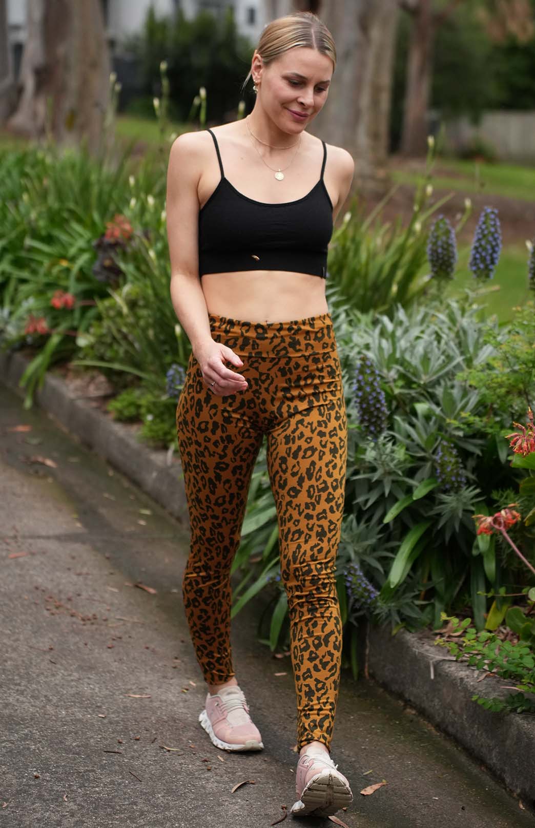 Whiskey Leopard Women's Merino Wool High Waisted Leggings &amp; Yoga Pants 