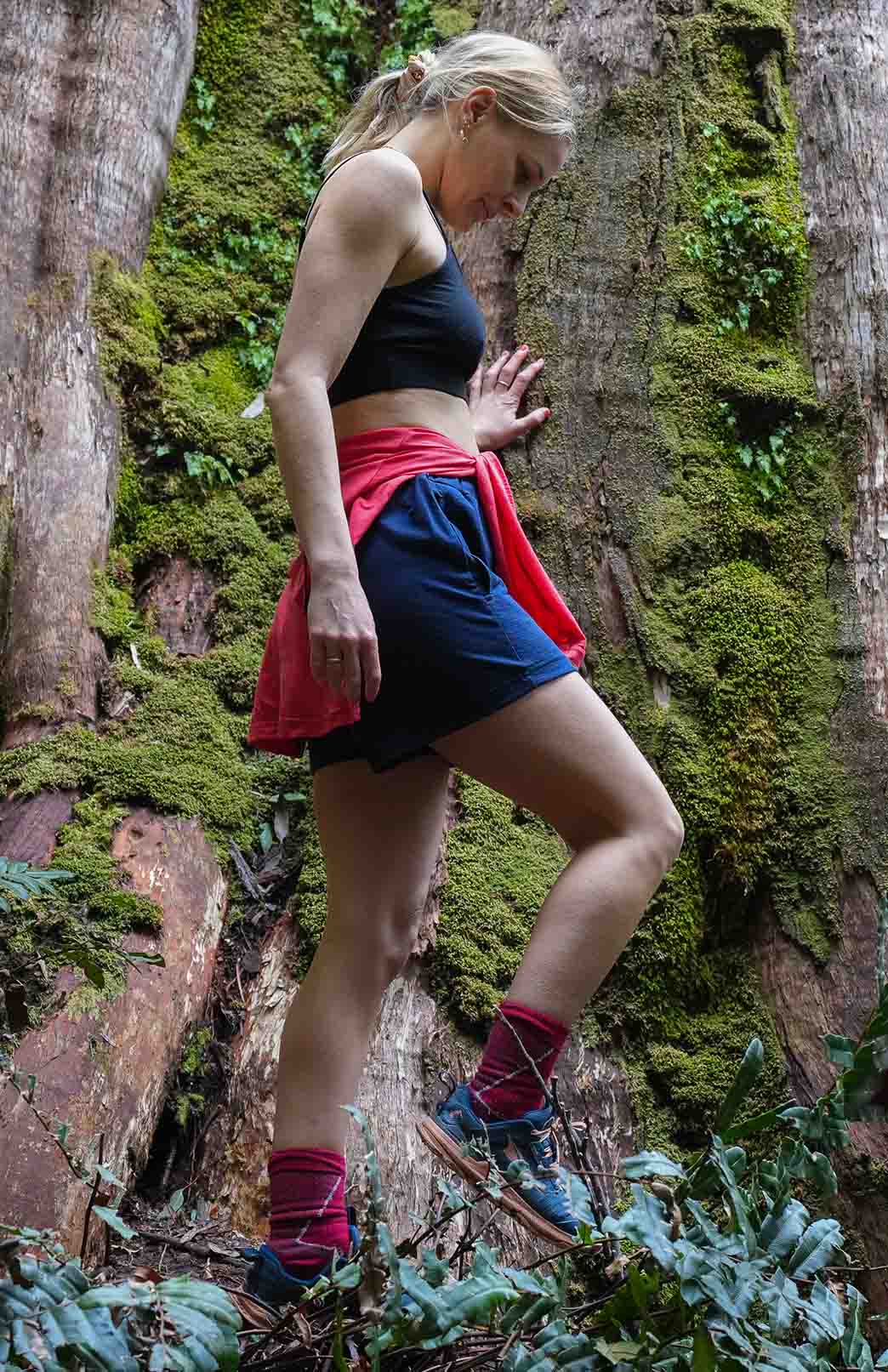 Navy Blue Women's Merino Wool Lightweight Running Shorts