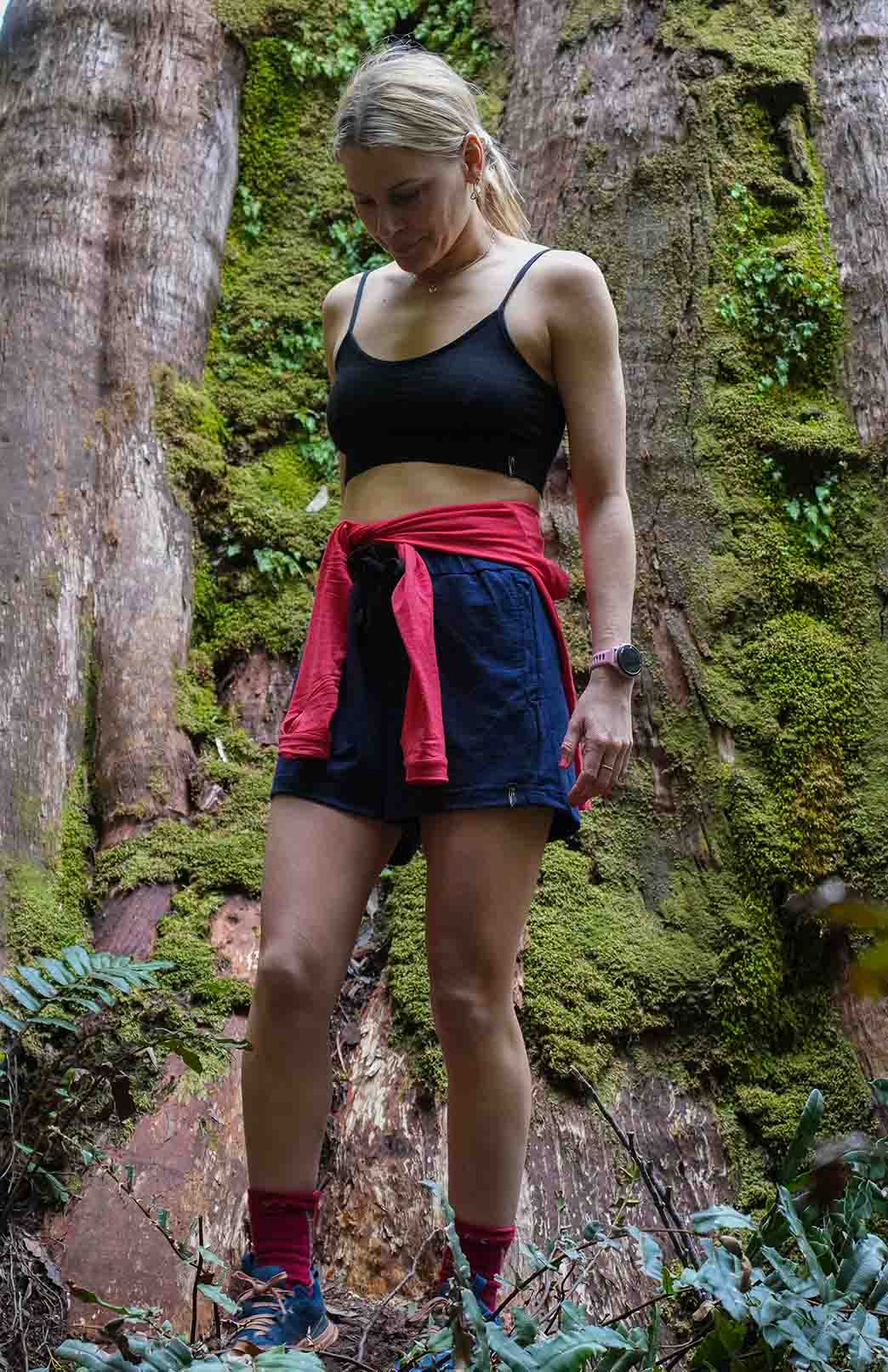 Navy Blue Women's Merino Wool Lightweight Running Shorts