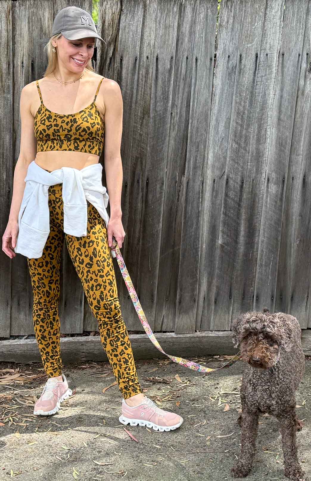 Whiskey Leopard Women's Merino Wool Crop Top Bra with Adjustable Straps