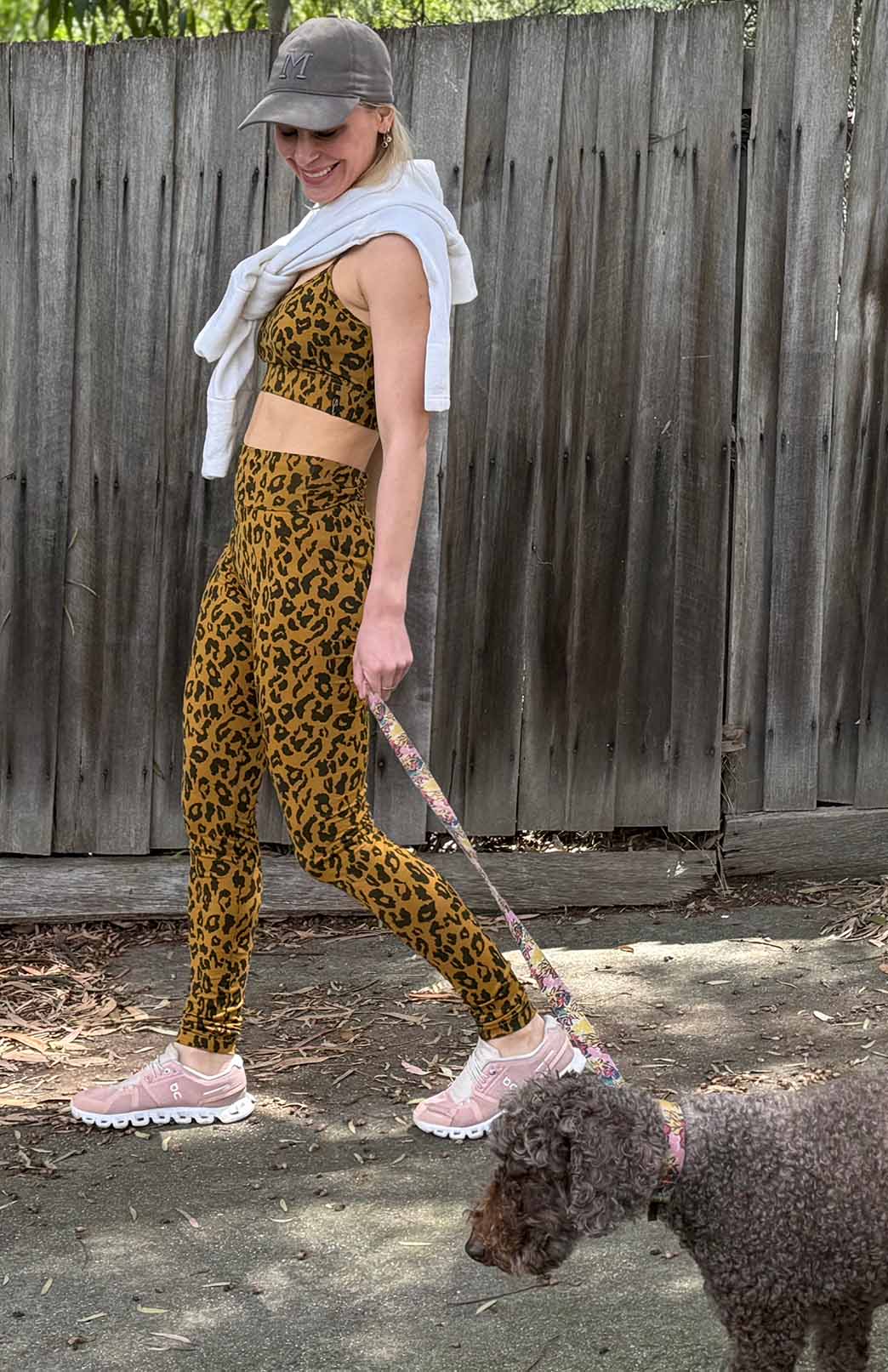 Whiskey Leopard Women's Merino Wool Crop Top Bra with Adjustable Straps