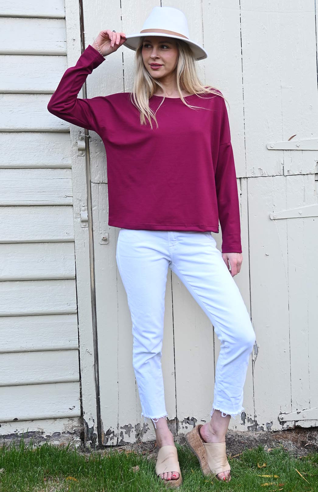 Magenta Women's Merino Wool Cruise Top