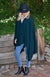 Deep Sea Green Superfine Merino Wool Comfort Wrap with Buttons
