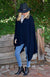 Black Superfine Merino Wool Comfort Wrap with Buttons
