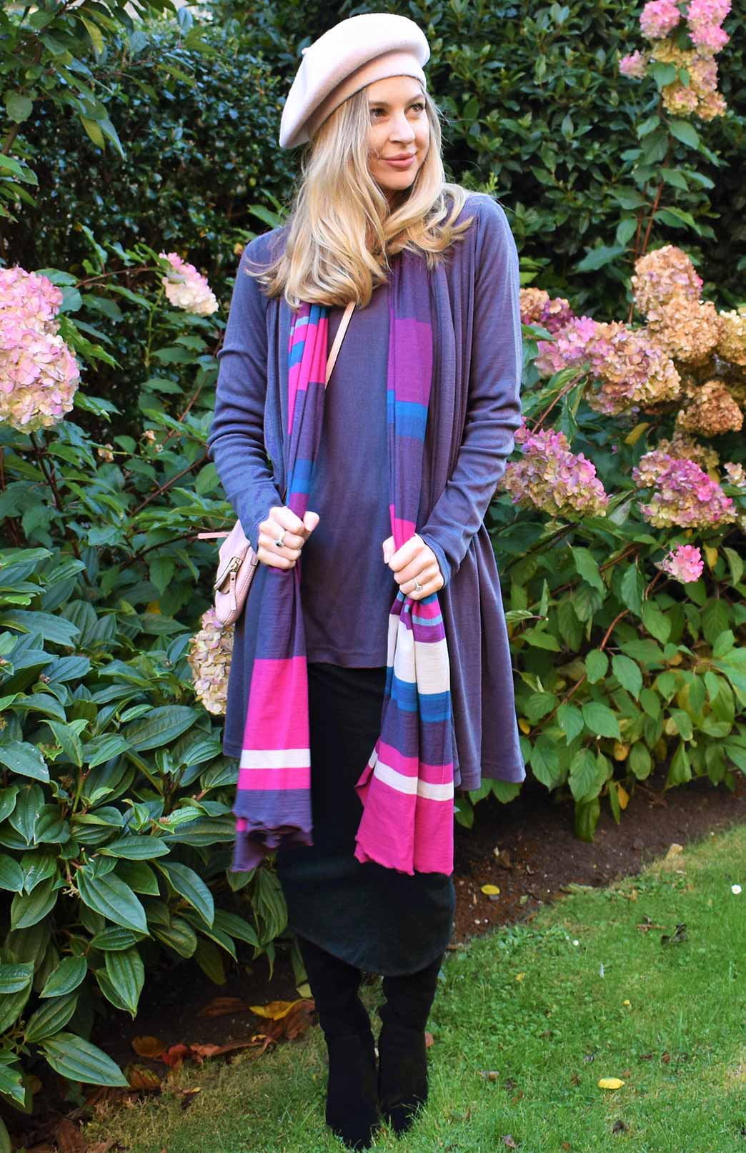 Grape Women's Merino Wool Drape Cardigan