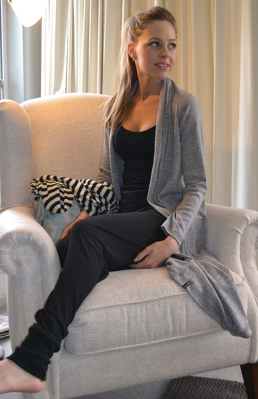 Black Women's Merino Wool Lounge Pants